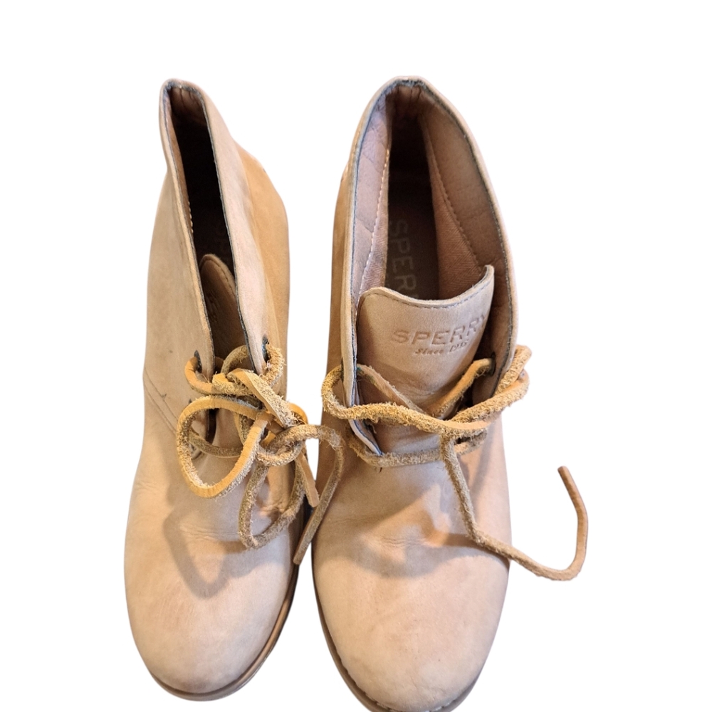 Sperry Topsider Harlow Women's Leather Suede Lace Up Boots, Camel Size 5 M